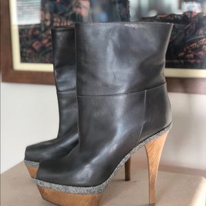 Marni Tronchetto Peep-toe Platform Ankle Boots 8.5